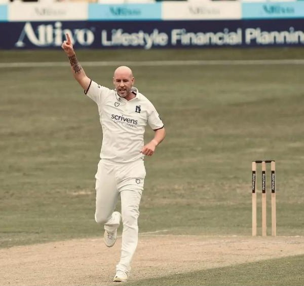 Chris Rushworth celebrating a wicket